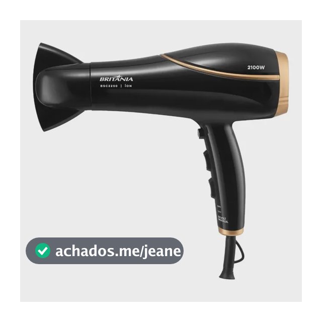 Secador de Cabelos Britânia 3 Temperaturas 2100W BSC2250 Bivolt