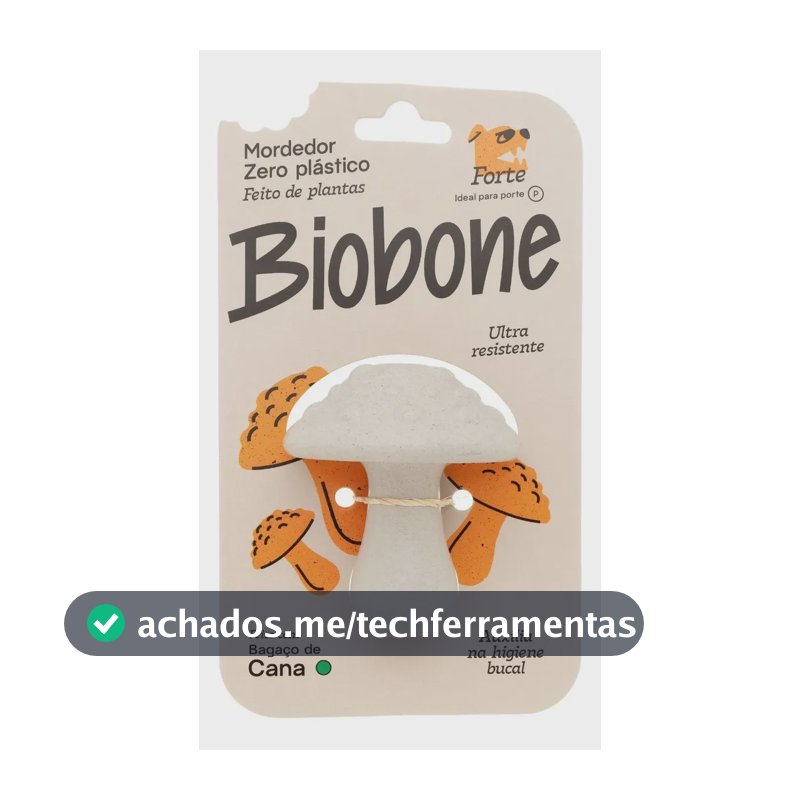 Mordedor Natural Para Cães Biobone Cogumelo Brinquedo Pet Cana De Açucar - Mordida Forte