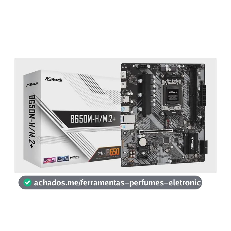 Placa Mãe Asrock B650M-H AM5 DDR5 mATX PCIe 5.0 Suporta Ryzen Série 9000