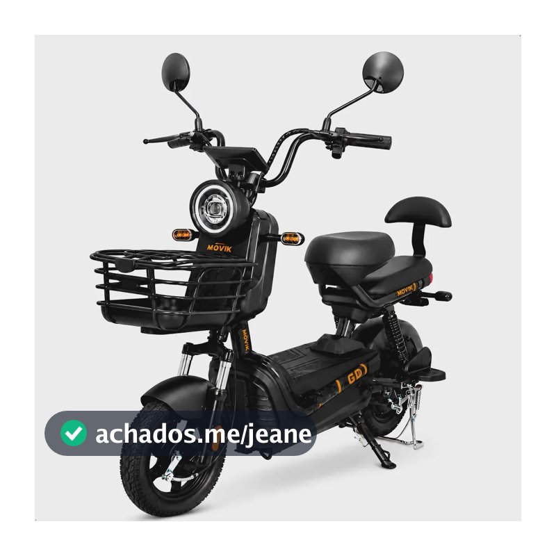 Bicicleta Elétrica Scooter 800w 48v 32km/h Banco Duplo 135kg Preto 16