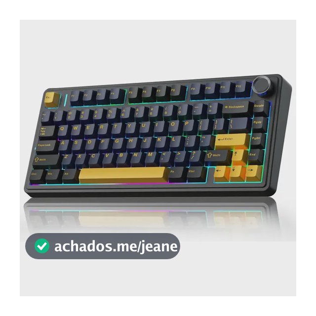Teclado Mecânico Aula F75 RGB, Sem Fio, Bluetooth, Wireless 2.4ghz, Tri-Mode. Switch Leobog