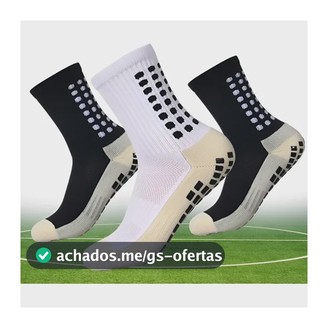Kit 3 Pares Meia Antiderrapante Esportiva Futebol Treino Pro