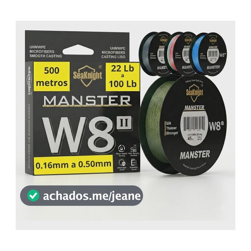 Linha Pesca Multifilamento 8x Seaknight Manster W8ii 500m Verde 0.50mm | 100lb | 45.4kg