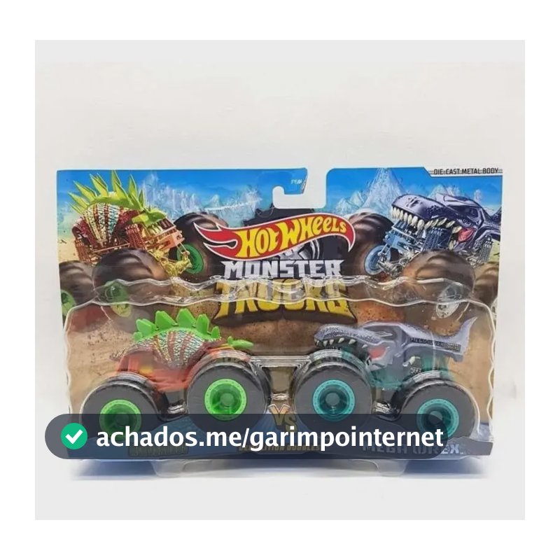 Monster Trucks Veículo de Brinquedo Pacote Surpresa 2 Carros Escala 1:64 Hot Wheels