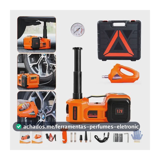 Kit Macaco Elétrico 5t 12v Compressor Chave De Impacto 12v