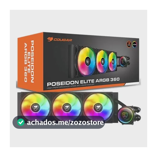 Water Cooler Cougar Poseidon Elite Argb Preto 360 Preto