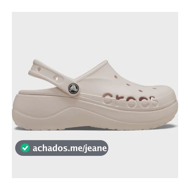 Sandália Crocs Baya Plataform Clog Barely Pink