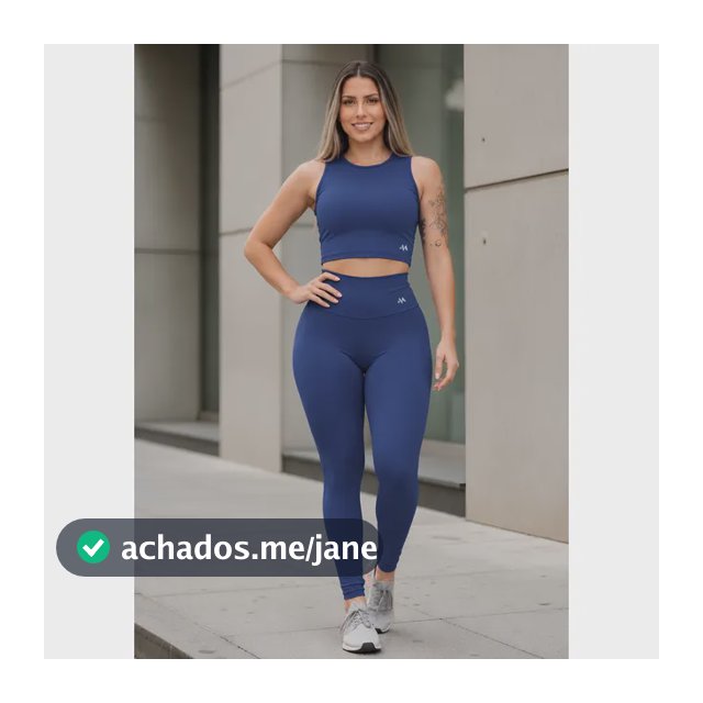 Conjunto Blackout Zero Transparência Legging E Cropped Suple Azul-marinho G