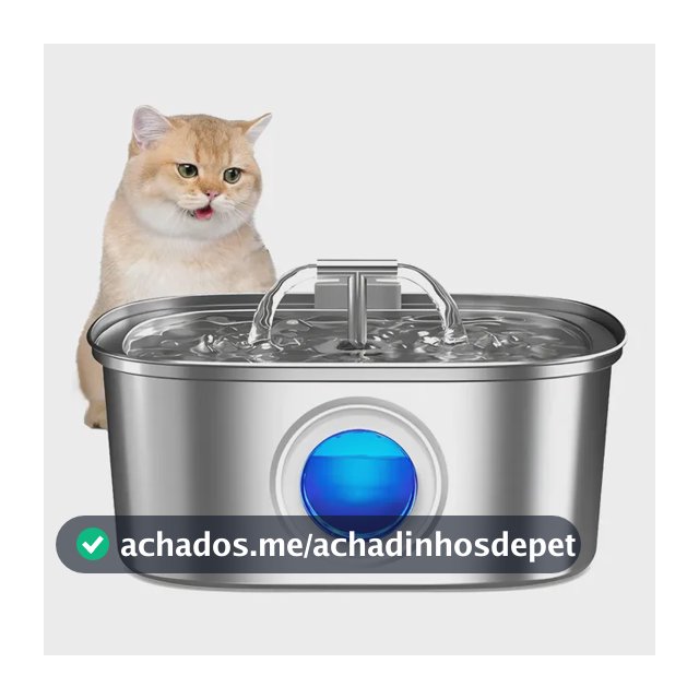 Newpet Fonte De Água De Aço Inoxidável Para Gatos E Cãe 3.2l Cor Prateado