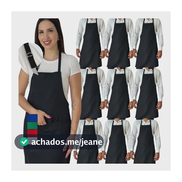 Kit 10 Avental Liso Cozinha Garçom Restaurante Uniforme