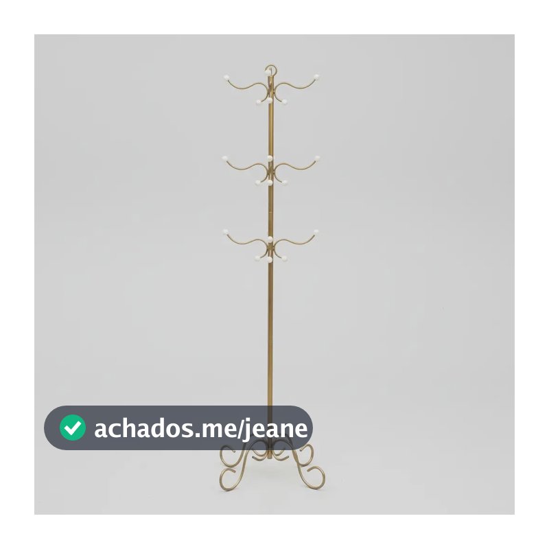 Cabide Artesanal Cabideiro Chão Quarto Banheiro Dourado Cd Dourado
