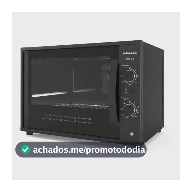 Forno Elétrico De Bancada 110v Nardelli Top60 60litros Black