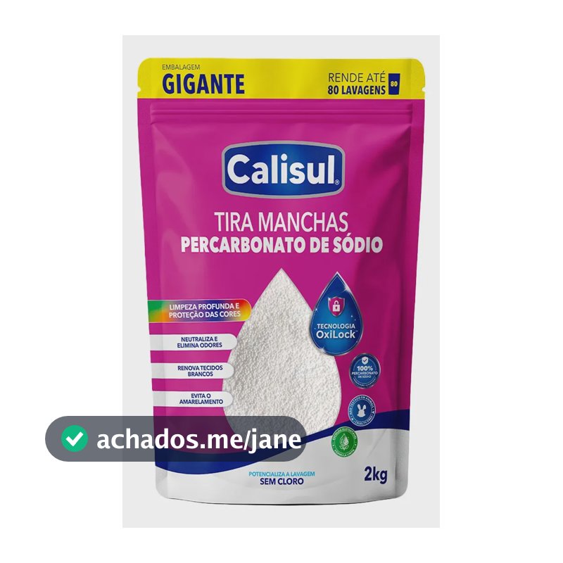 Percarbonato De Sódio Tira Manchas Alvejante - 2kg Calisul Original Granulado