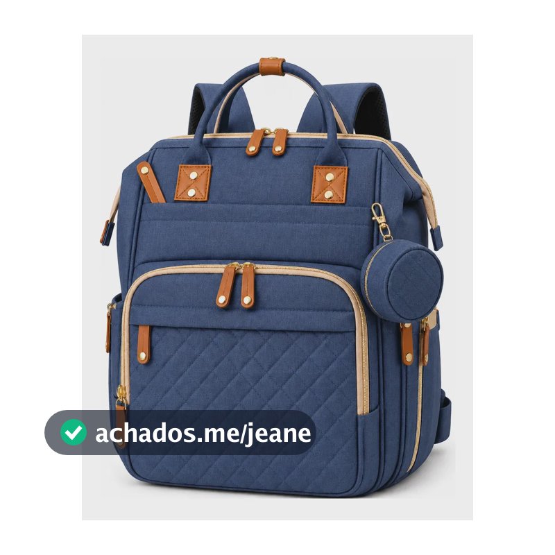 Mochila Bolsa Maternidade Térmica Presente Bebê Versão Luxo Azul-marinho