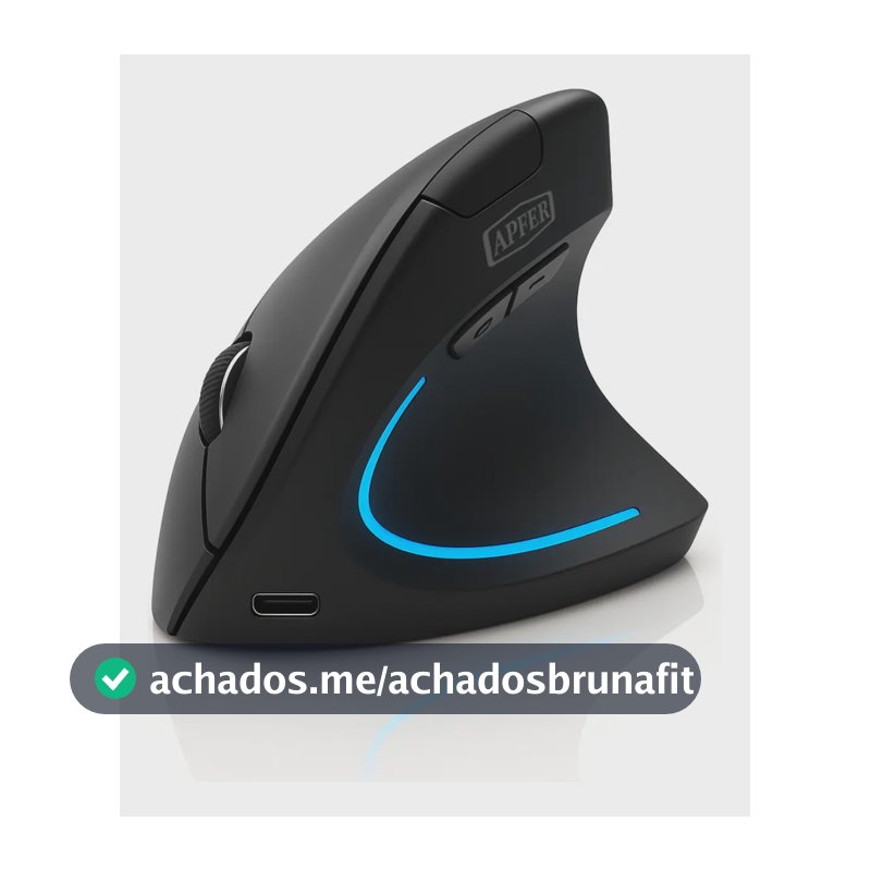 Mouse Vertical Ergonômico Sem Fio Recarregável Bluetooth e USB 2.4G – RGB, Silencioso, DPI Ajustável, Reduz Tensão no Pulso, Portátil e Confortável – Compatível com Notebook, PC, Windows e Mac - Apfer