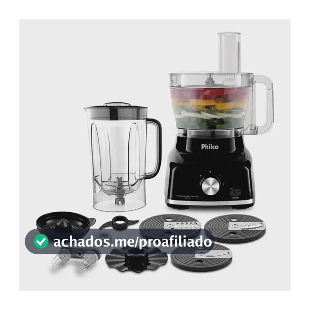 Multiprocessador Philco 1700W 9 em 1 Preto PMP1600P
