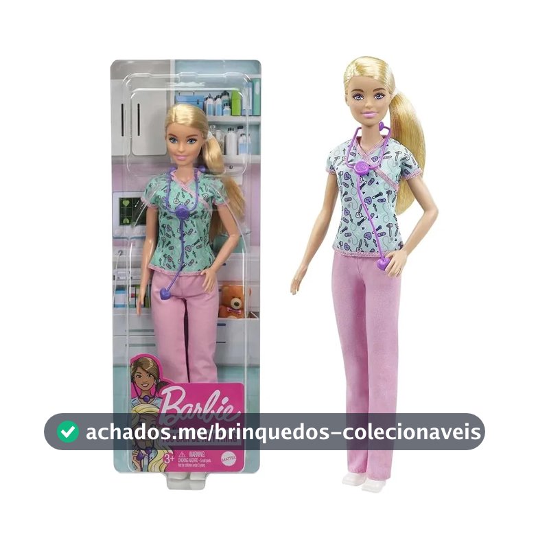 Boneca Barbie Profissões Enfermeira Mattel - GTW39
