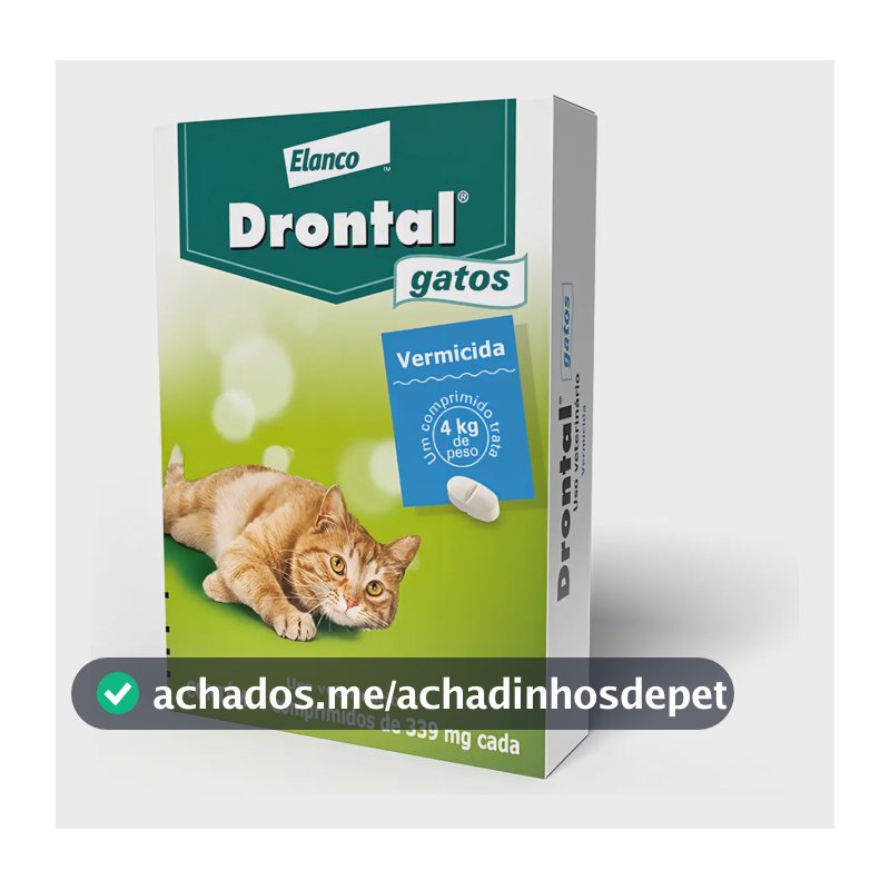 Drontal Vermífugo para Gatos 4 Comprimidos Proteção Intestinal Completa