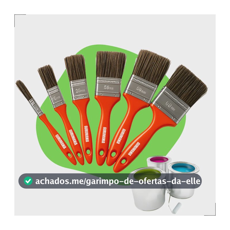 Kit 6 Pincel Trincha Pintura Tinta Latex Acrilica Parede Pincel Pintura Pincel Trincha Pincel de Pintura P/ Látex Verniz Óleo Gurumania
