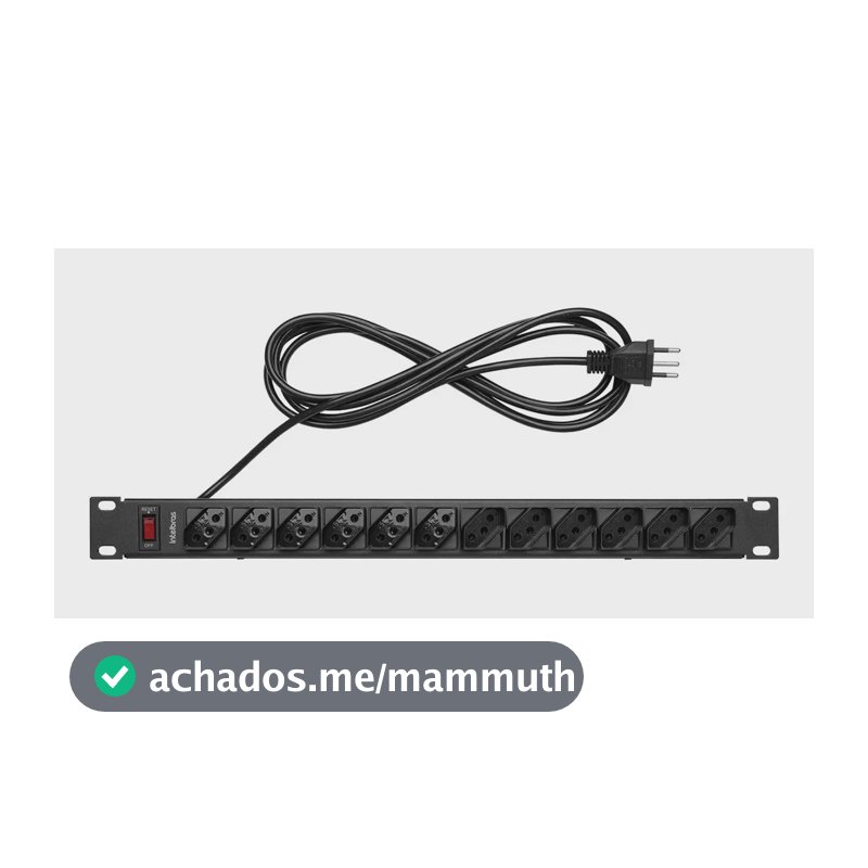 Protetor Eletrônico Com 12 Tomadas Para Rack Epr 212+ Preto Intelbras 110v/220v