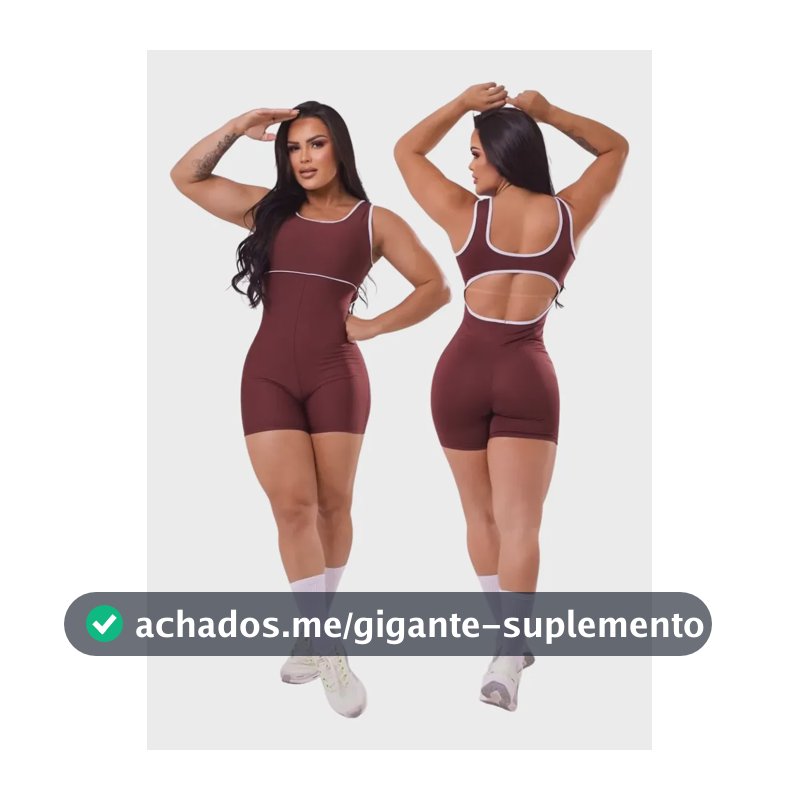 Macaquinho Feminino Fitness Curto Roupa De Academia Treino Marrom G