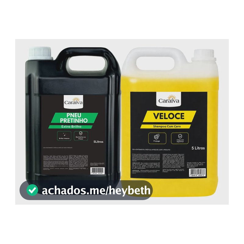 Shampoo Com Cera Neutro Concentrado + Pneu Pretinho Carro 5l