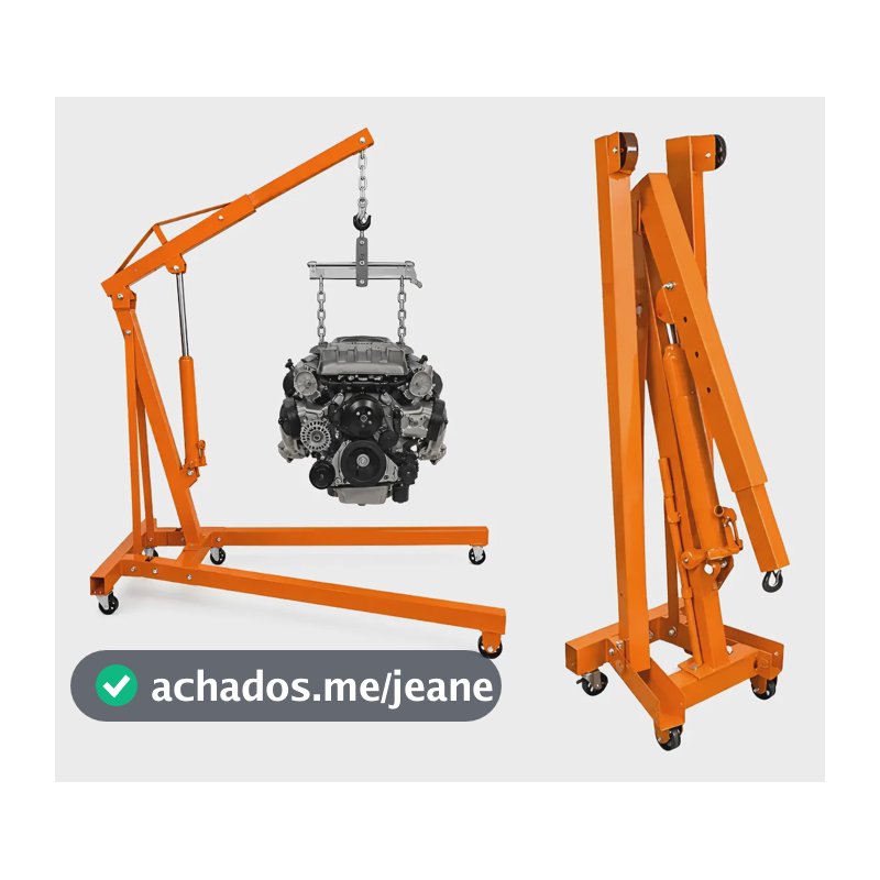 Guincho Hidráulico 1 Ton Com Prolongador E Rodas De Ferro Kn Laranja