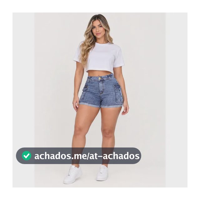 Short Jeans Feminino Cargo Levanta Bumbum Cintura Alta