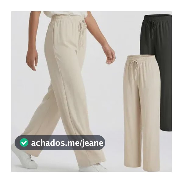 Kit 2 Calças Wide Leg Duna Feminina Confortável Não Marca