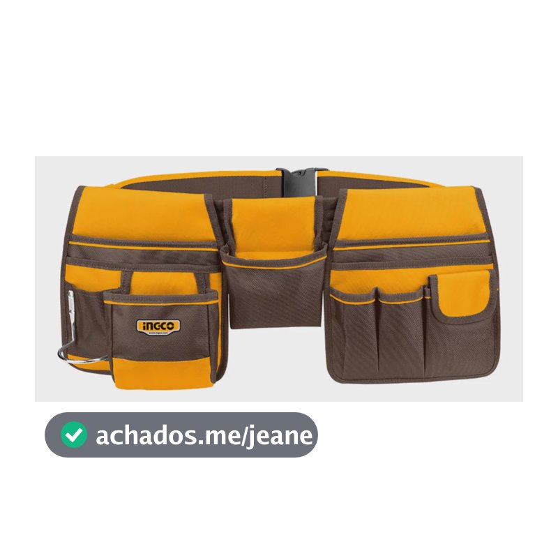 Cinturão Cinto Para Ferramenta 10 Bolsos Ingco