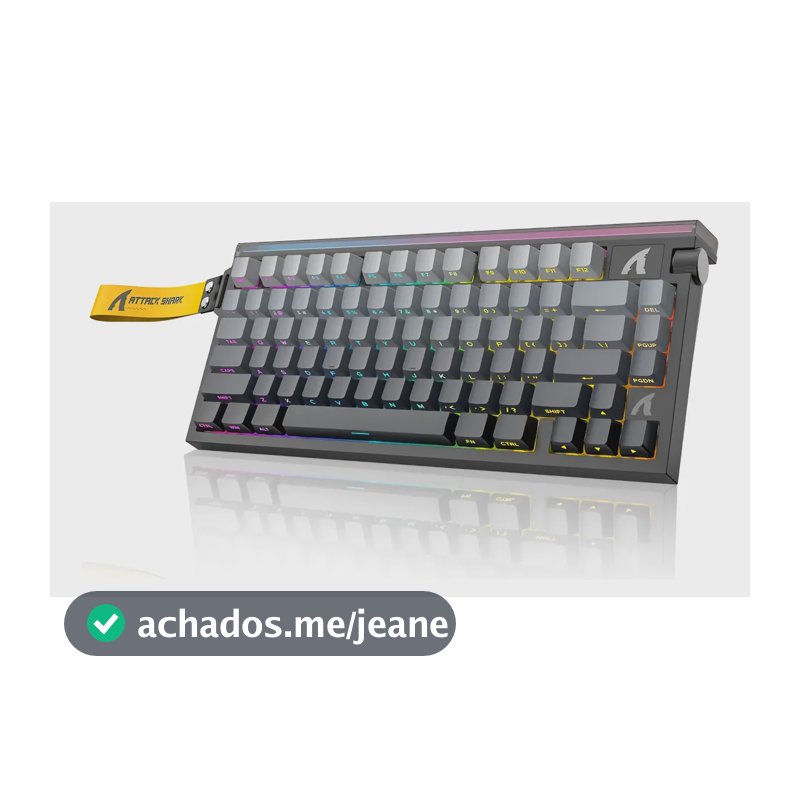 Teclado Gamer Attack Shark R85 He 75% 8khz Magnético Rt Rgb Lunar Qwerty