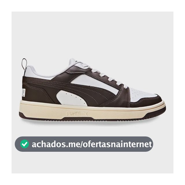 Tênis Casual Masculino Rebound V6 Low Puma Puma White-chocolate-alpine Snow Geométrico 41 Br