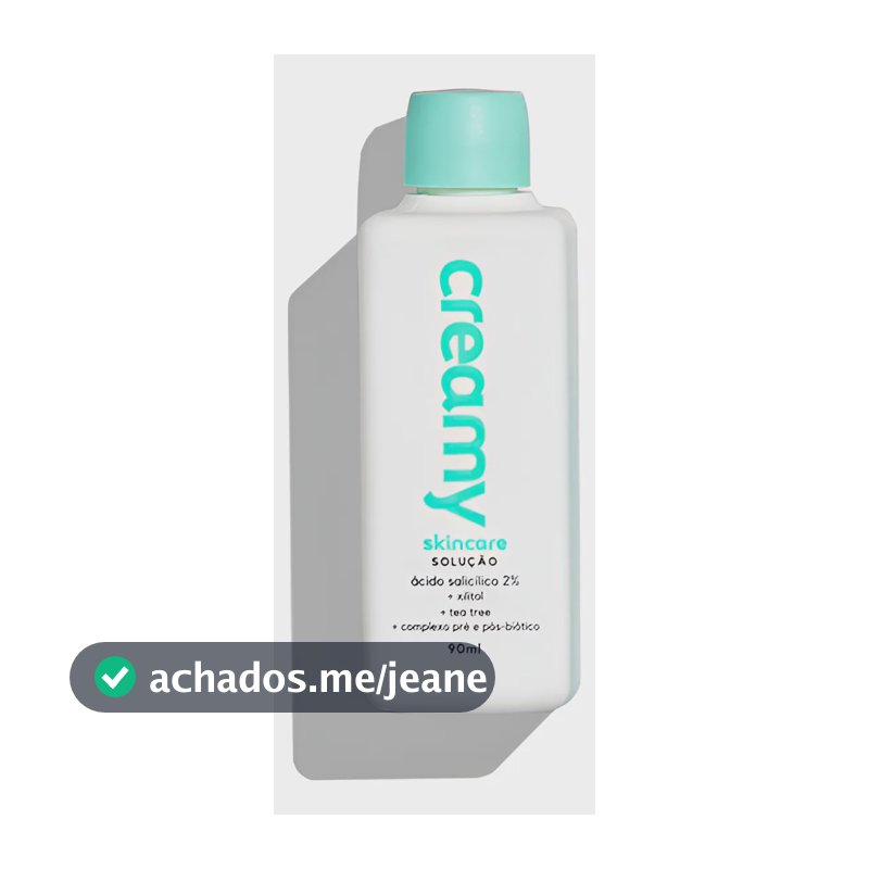Creamy skincare ácido salicílico 90ml | tônico antioleosidade, rápida absorção, diminui o brilho excessivo, diminui os cravos | peles mistas, oleosas, noturno e diurno
