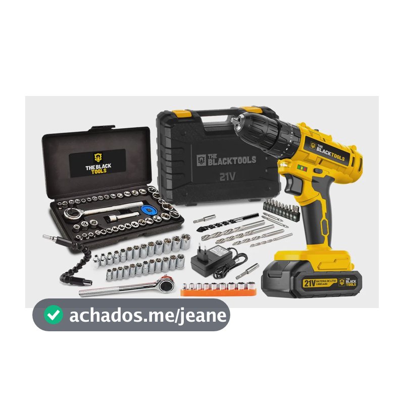 Furadeira S/ Fio Bateria 21v 35nm Bivolt 40 Pçs Ferramentas Amarelo E Preto Bivolt
