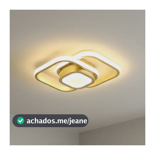 Luminária De Teto Moderna,plafon Sobrepor Lustre Led 3 Em 1 127/220v Cor Dourada