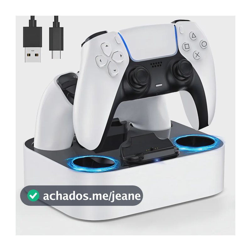 Base de Carregamento Gllai Y02 para Controle PS5 DualSense com LED Branco