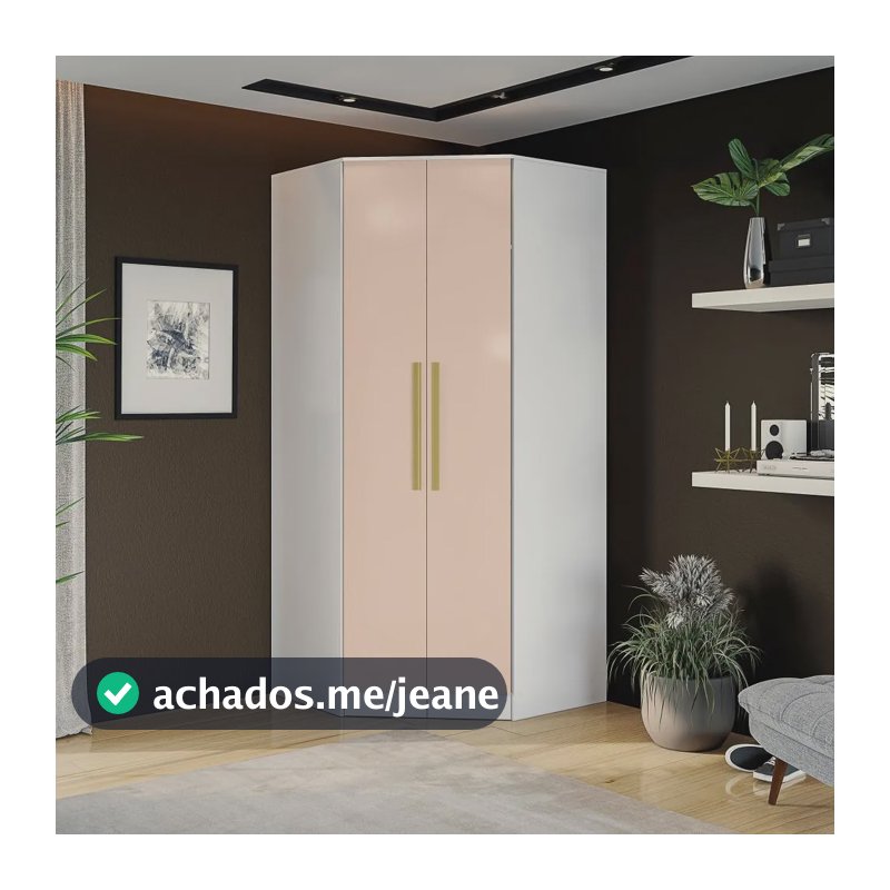 Guarda-roupa Canto 2 Pts Kappesberg Adapt Branco/macadâmia Branco/macadâmia