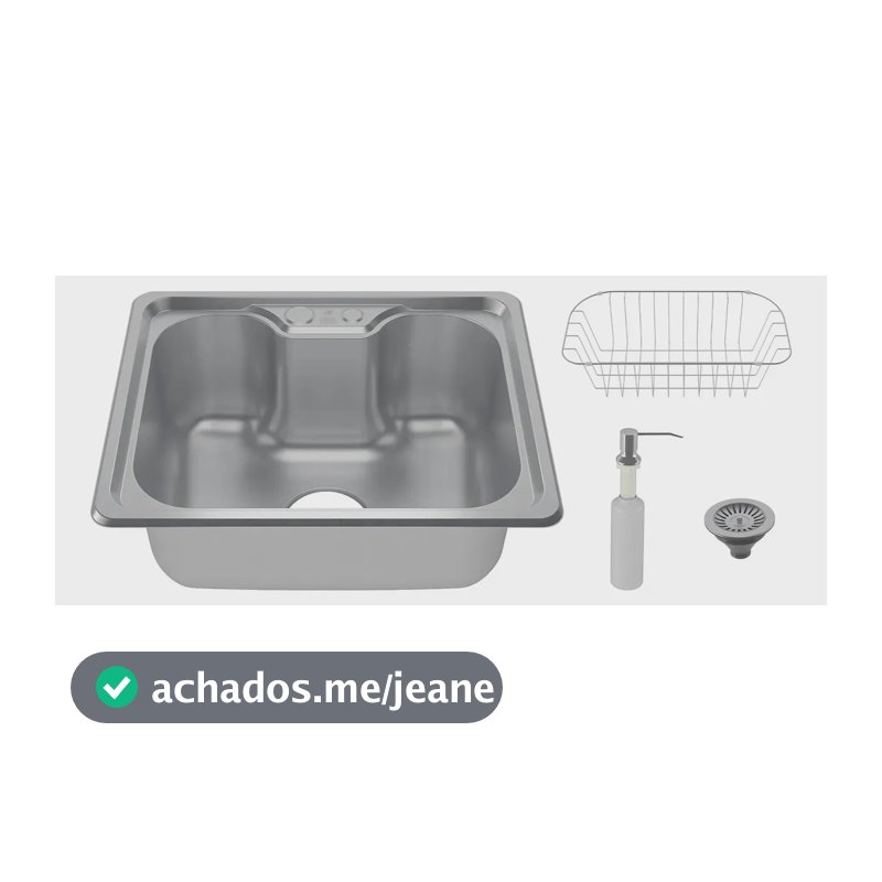 Cuba 50x40 Pia Cozinha Aço Inox 304 Gourmet Premium Tubrax Cinza