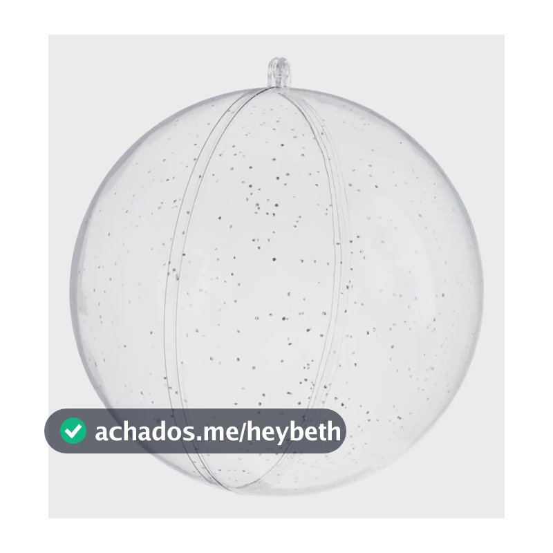 50 Esferas Gliter Acrílico 6,5cm Arvore De Natal Porta Foto