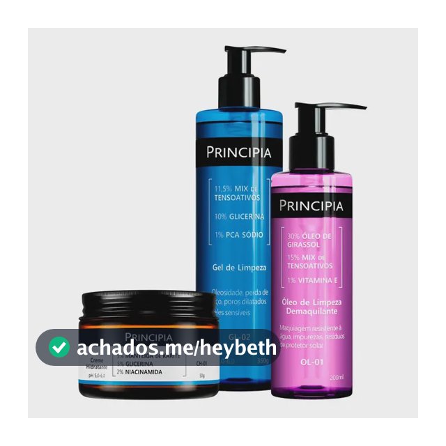 Principia Kit Limpeza E Hidratação Ch-01 + Ol-01 + Gl-02 Todo Tipo De Pele Dia/noite