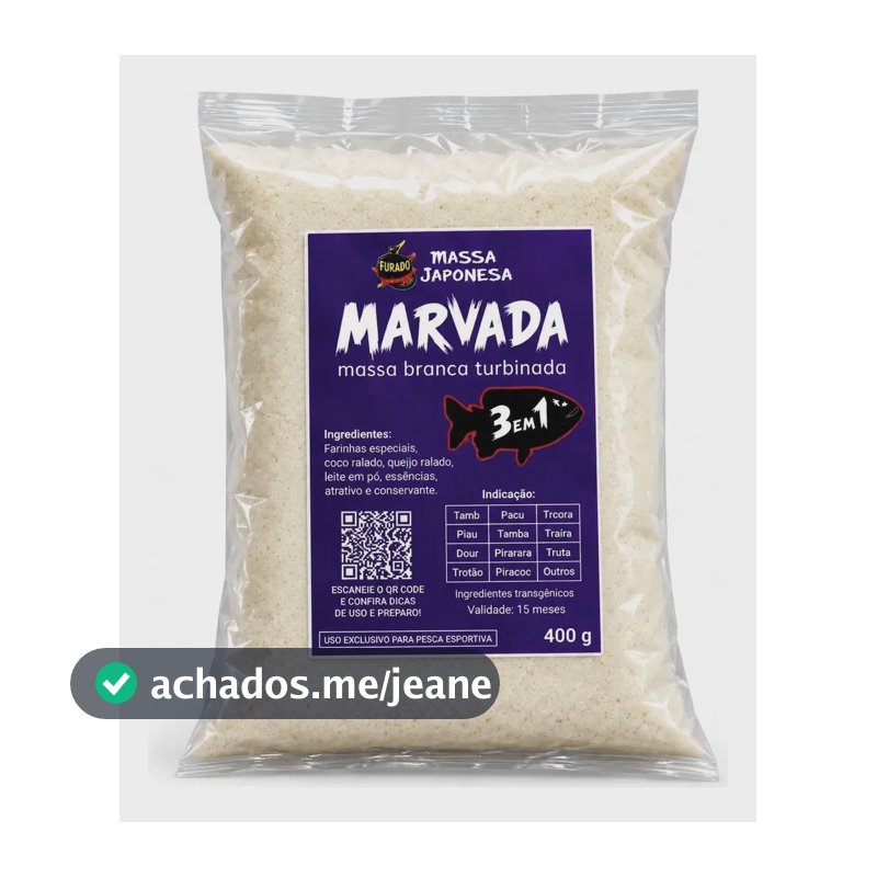 Isca Pesca Massa Japonesa Marvada Branca Turbinada - 400g