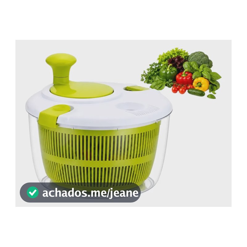 Seca Salada Centrífuga Secador Folhas Verduras Legumes 5l Verde-limão