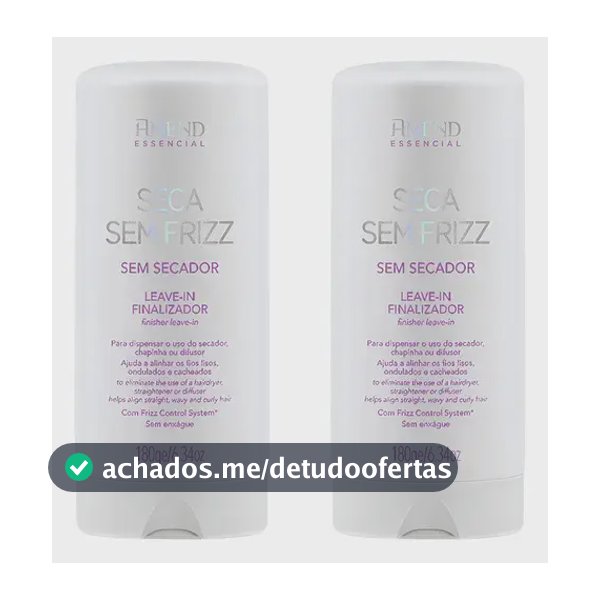 Kit 2 Leave-in Finalizador Seca Sem Frizz Amend Essencial 180ml