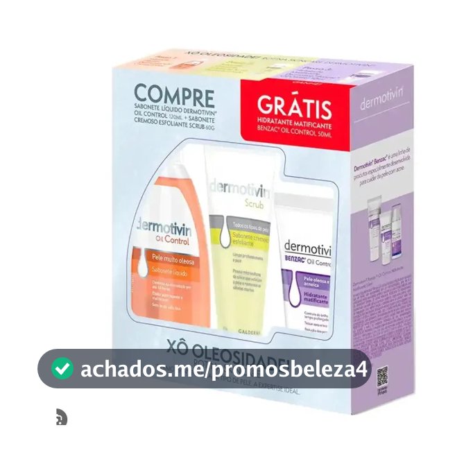 Kit Sabonete + Scrub + Hidra Benzac Dermotivin Oleosa Dia/noite
