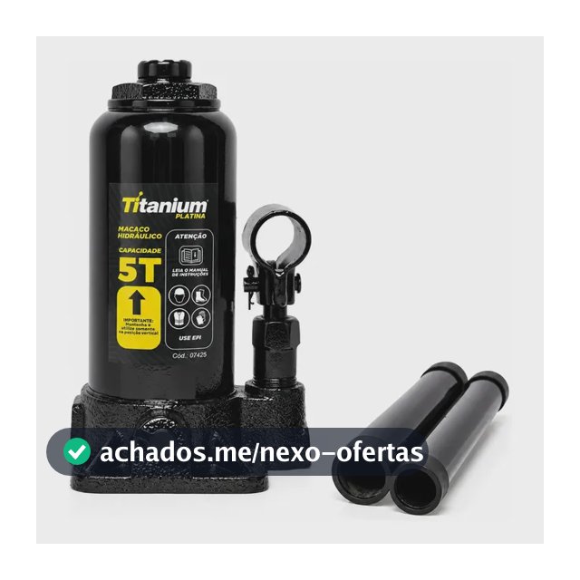 Macaco Hidraulico Tipo Garrafa 5 Tonelada Titanium Platina