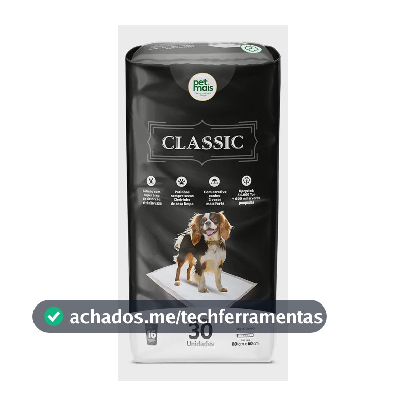 Tapete Higiênico PETMAIS Classic 90x60cm 30 Unidades