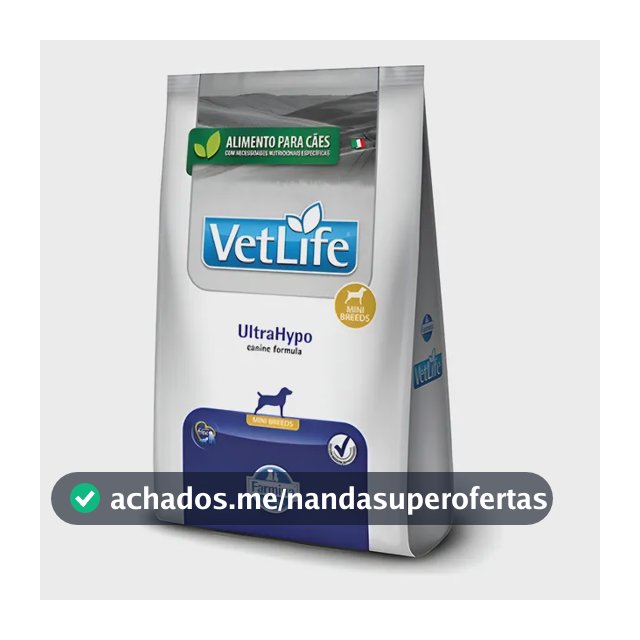 Ração Seca Farmina Vet Life Ultrahypo para Cães Adultos de Raças Mini e Pequenas com Dermatite 2 Kg