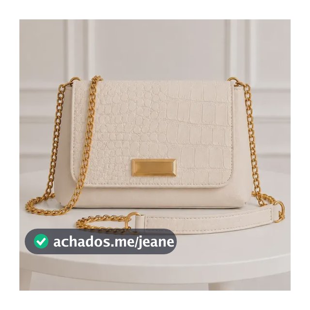 Bolsa Feminina Luxo Transversal Croco Preta Alça De Corrente Off-white
