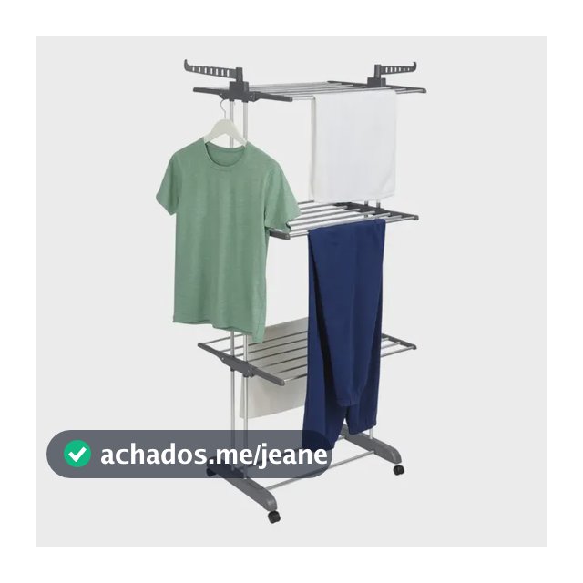 Varal De Chão Grande 3 Andares Dobrável Duplo Compacto Metal