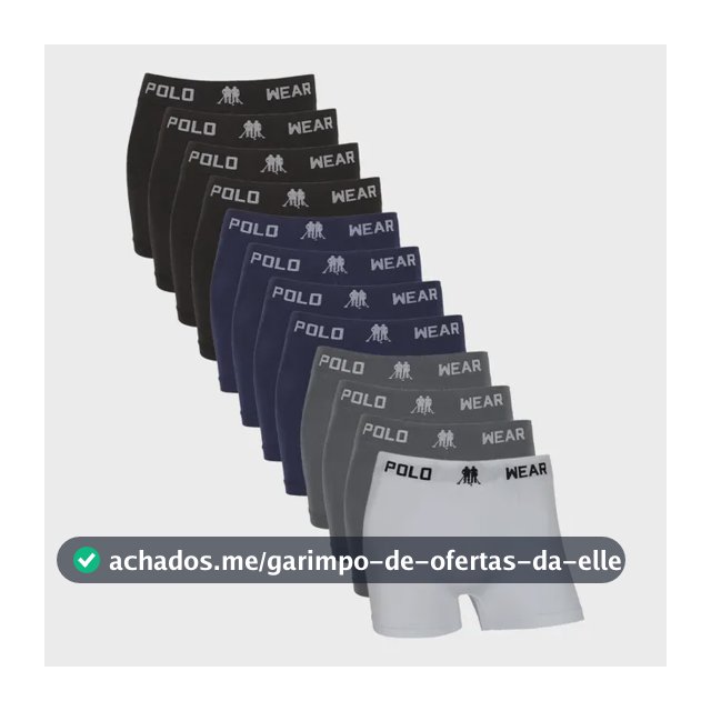 Kit 12 Cuecas Infantil Menino Boxer Polo Wear Original